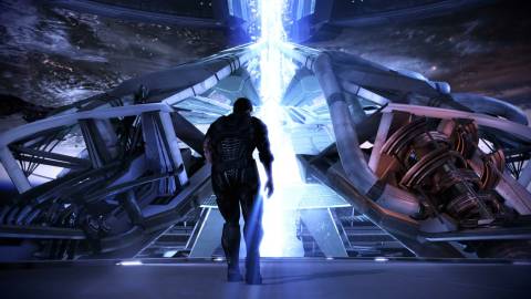 Shepard at the end crossroads in Mass Effect 3