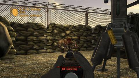 Shooting a dog in Fallout New Vegas (2010)