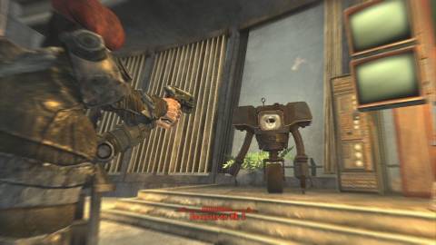 Shooting a robot in Fallout New Vegas (2010)