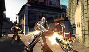 Shooting an enemy in Red Steel 2