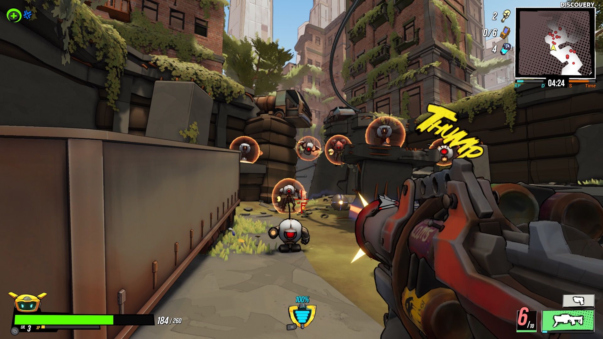 Shooting drones in Roboquest