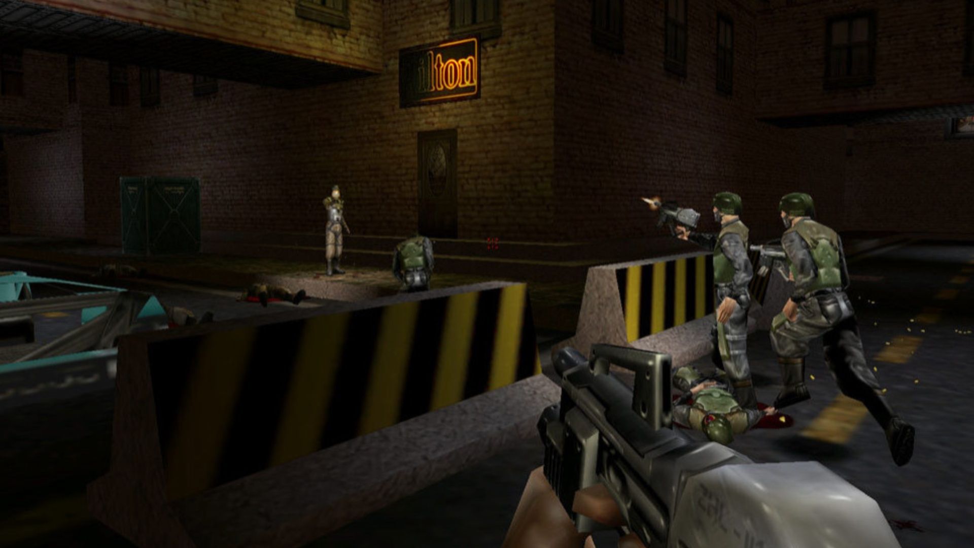 Shooting enemies in Deus Ex (2000)