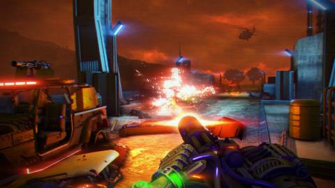 Shooting enemies in Far Cry 3 Blood Dragon