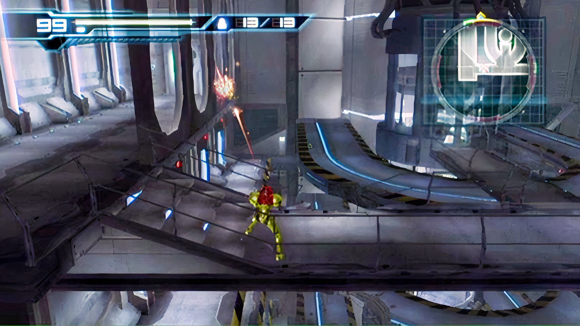 Shooting enemies in Metroid Other M-1