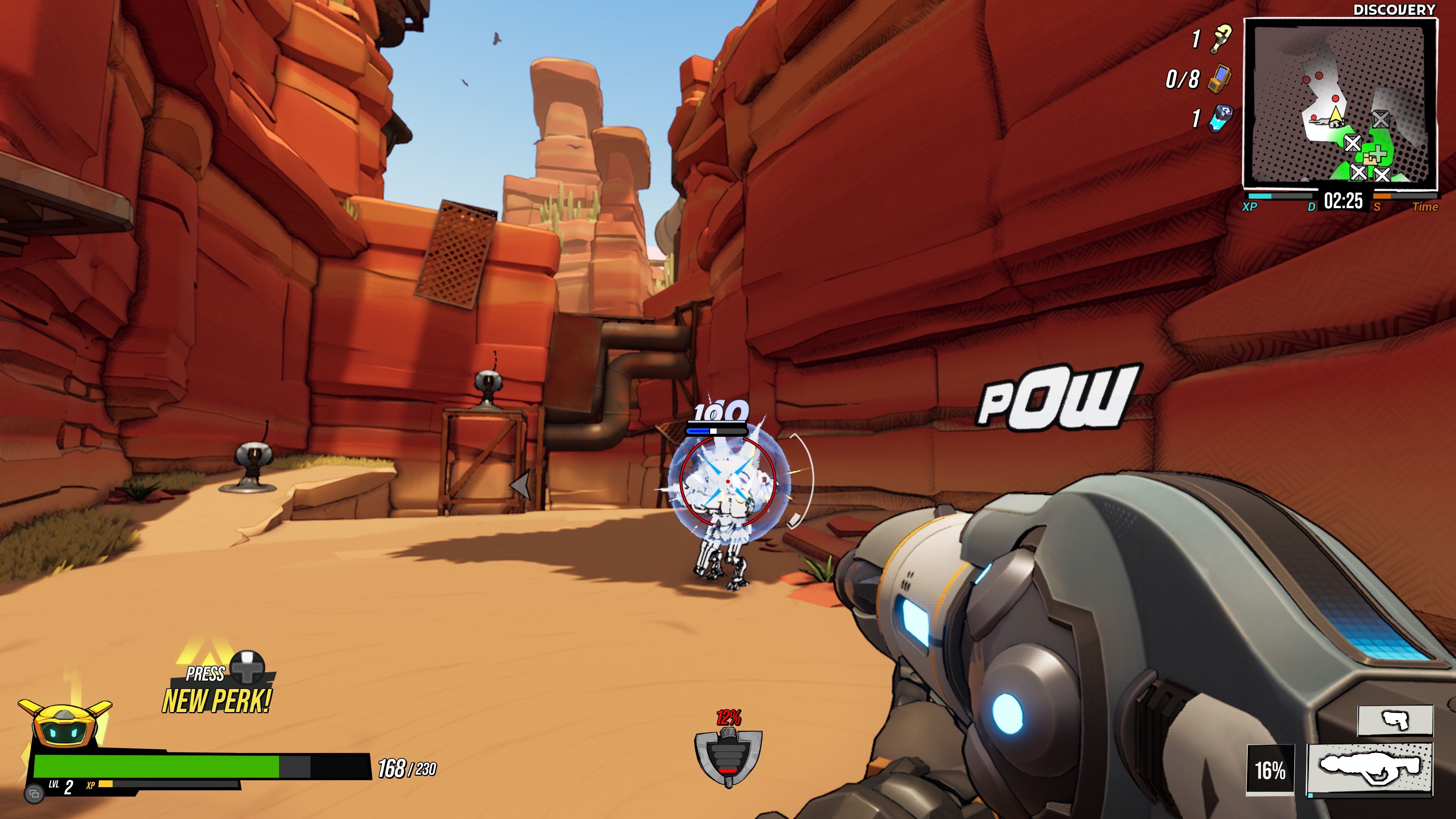 Shooting enemies in Roboquest