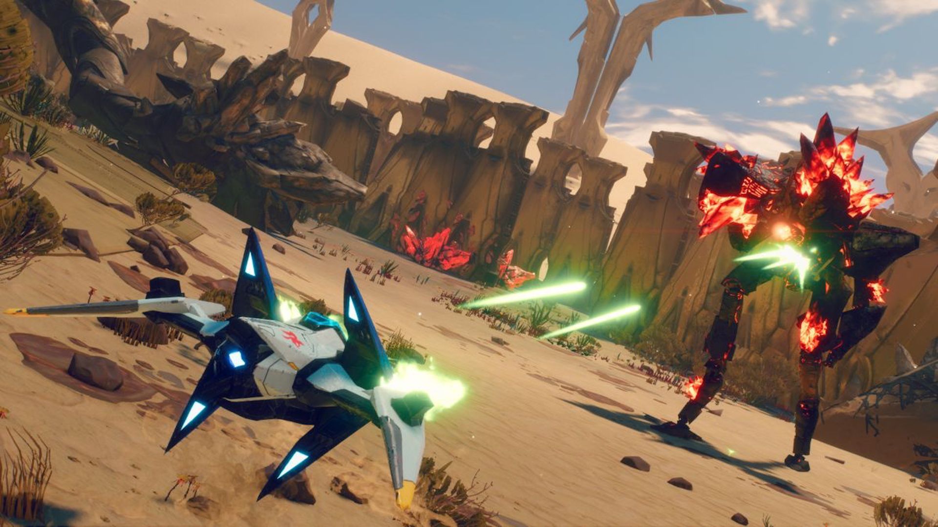 Shooting enemies in the Arwing in Starlink Battle For Atlas