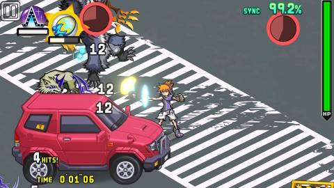 Shooting enemies in The World Ends With You (2018)