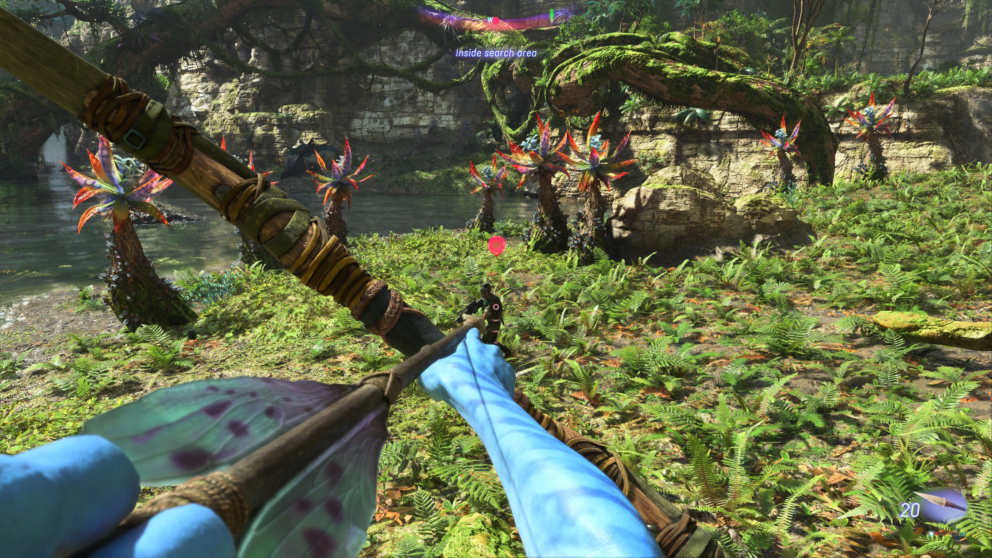 Shooting enemies with a bow in Avatar Frontiers of Pandora