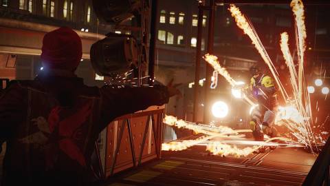 Shooting enemies with fire in inFAMOUS Second Son (2014)