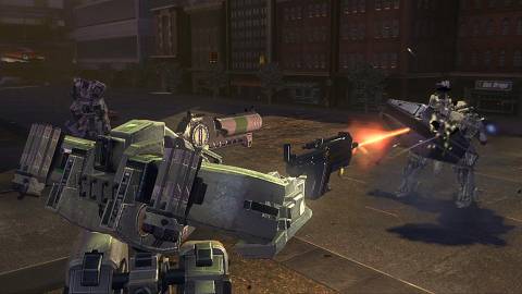 Shooting mechs in Front Mission Evolved