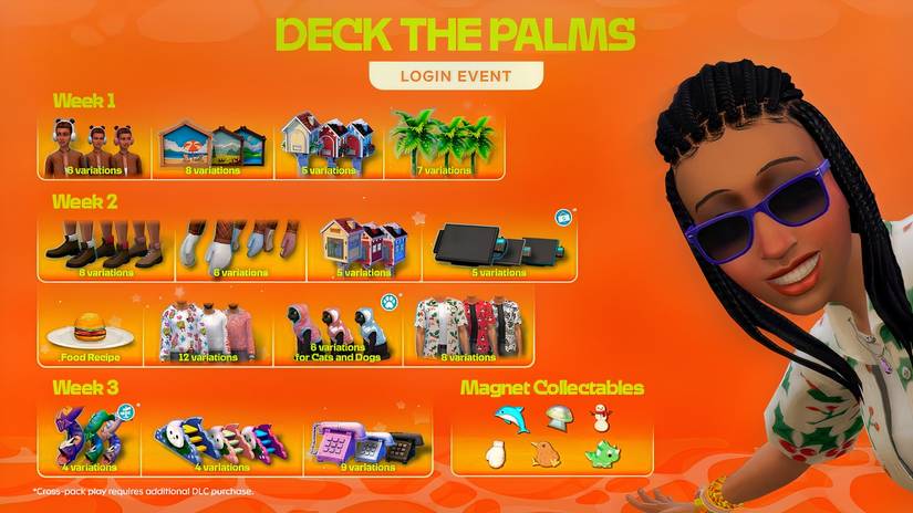 Sims 4 Deck the Palms Event Calendar