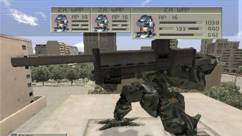 Sniping an enemy in Front Mission 4 (PS2)