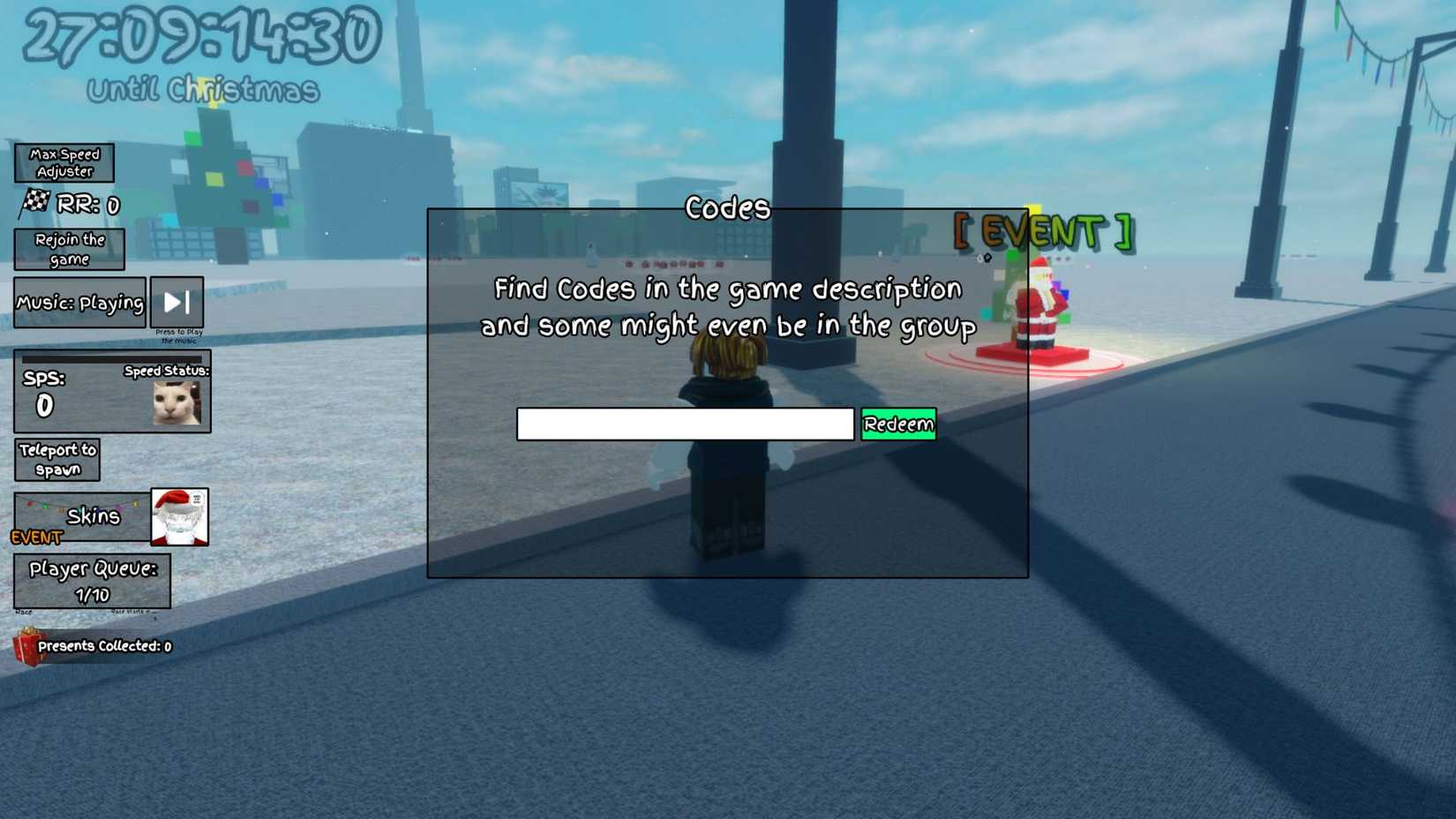 Speedsters Sandbox the codes tab