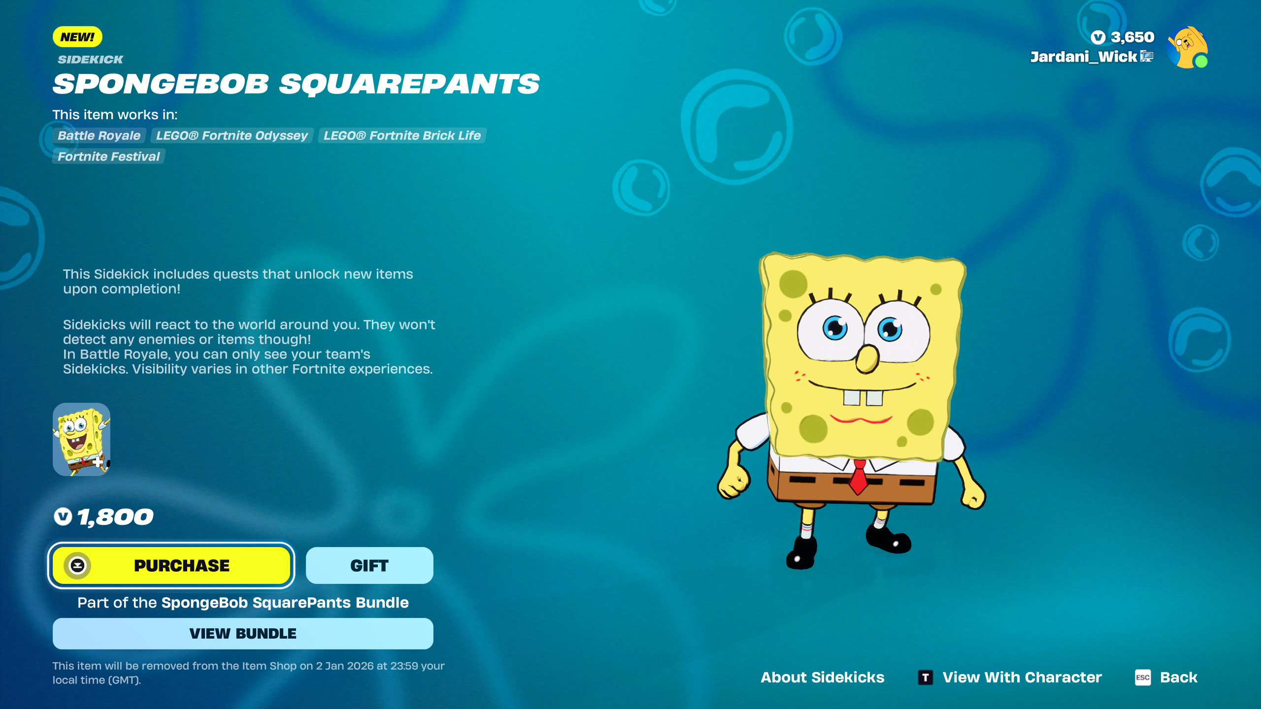 Fortnite x SpongeBob Skins & Items Showcase
