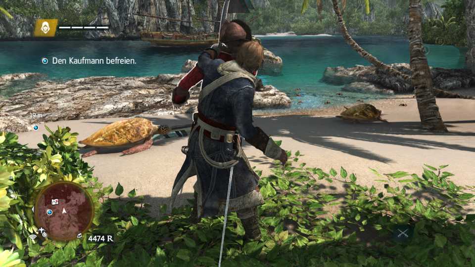 Stealth killing an enemy in Assassins Creed 4 Black Flag (2013)