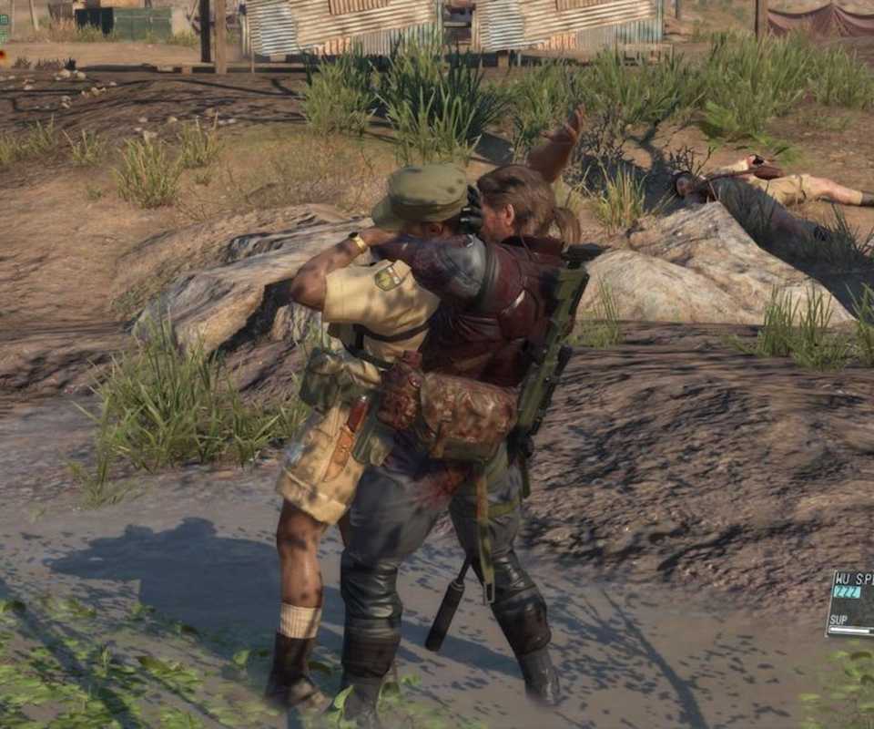 Stealth dödar en fiende i Metal Gear Solid 5 The Phantom Pain (2015)
