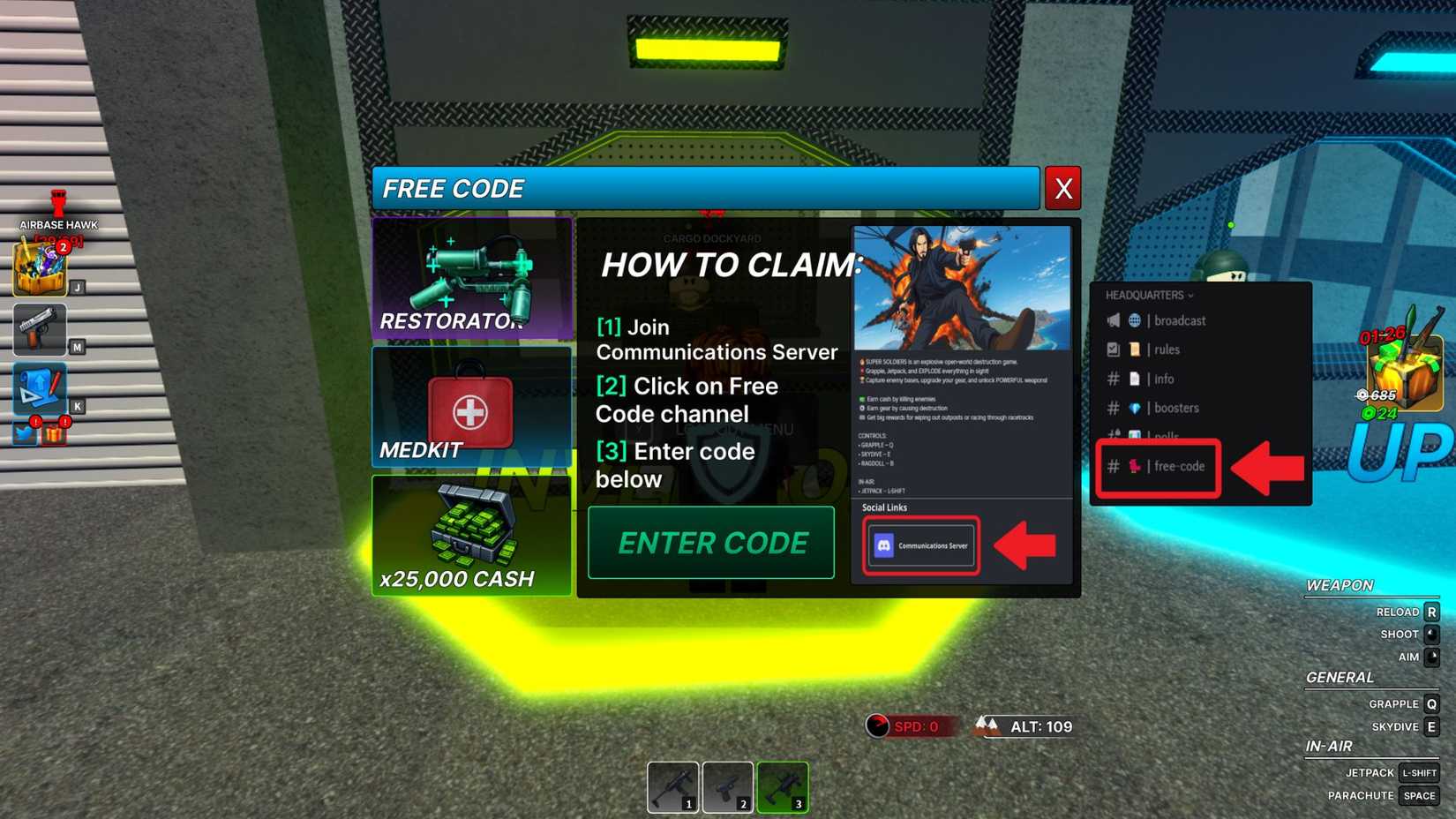 Super Soldiers the codes tab