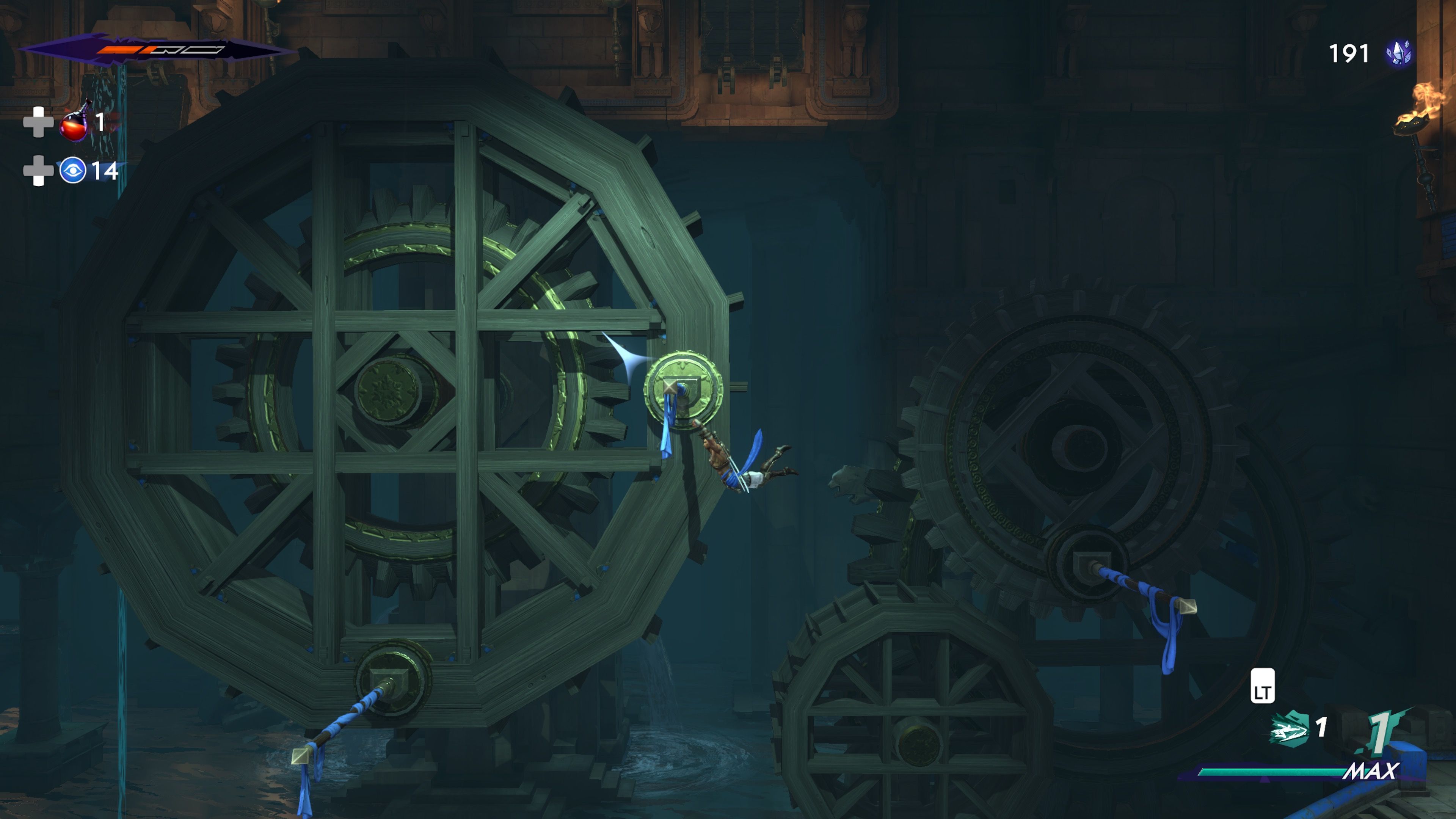 Swinging on a pole in Prince of Persia The Lost Crown