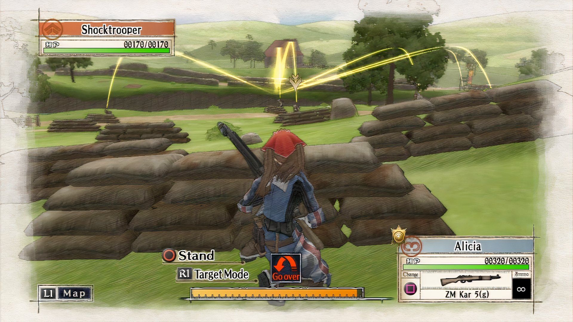 Taking cover in Valkyria Chronicles