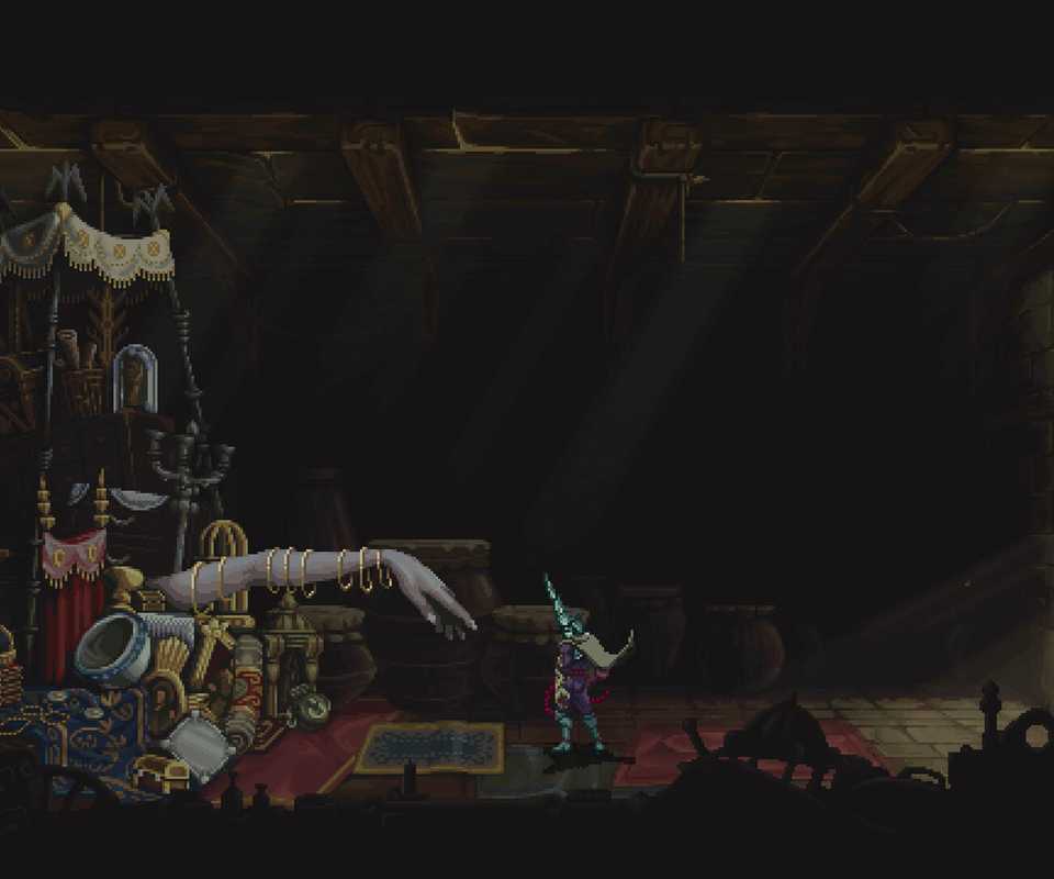 Talking to an NPC in Blasphemous 2 (2023)