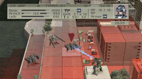 Targeting an enemy in Front Mission 4 (PS2)