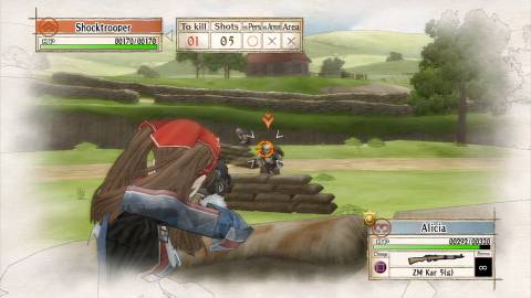 Targeting an enemy in Valkyria Chronicles