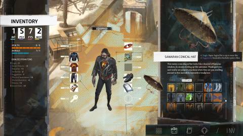 The character menu in Disco Elysium (2019)