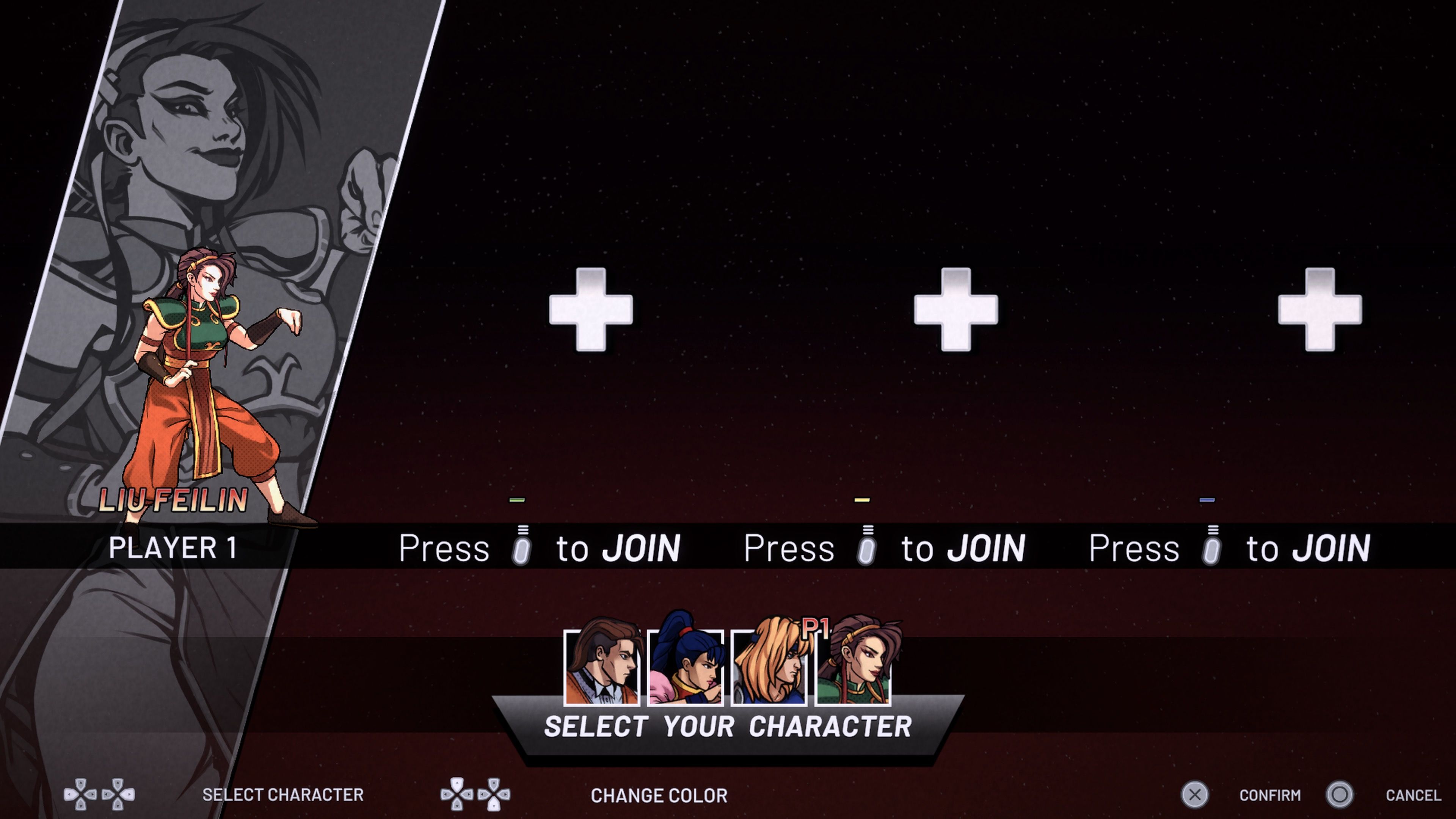 The character menu in Night Slashers