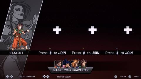 The character menu in Night Slashers