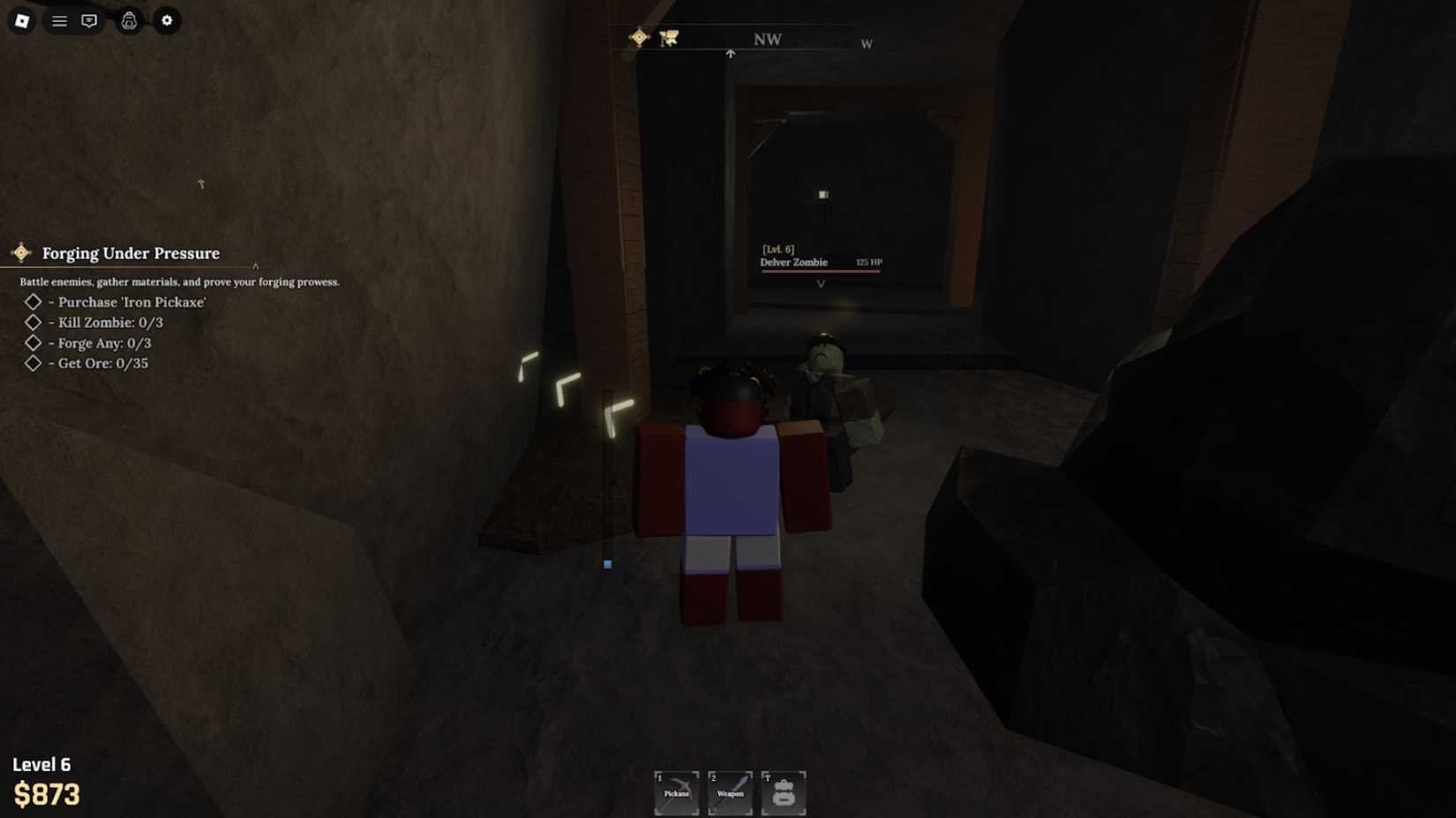 O jogador de Forge na caverna