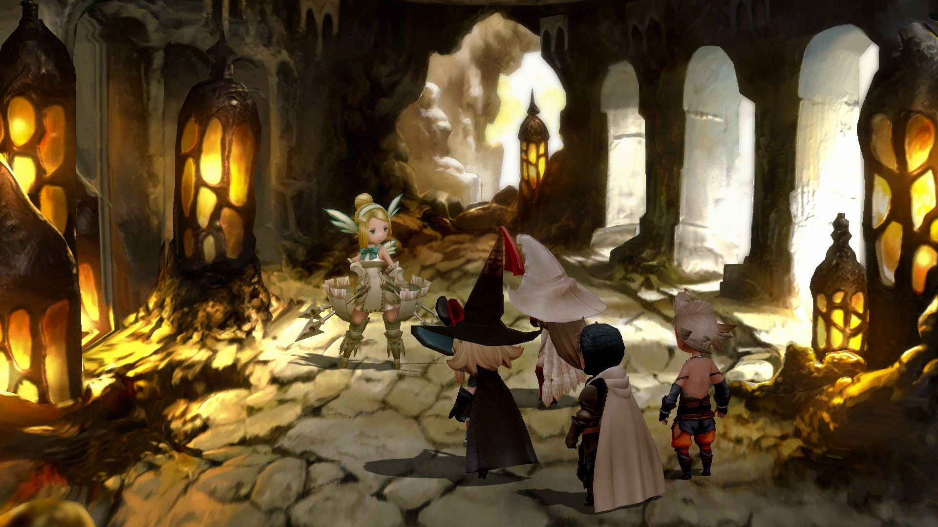 The party facing Einheria in Bravely Default Flying Fairy Remaster