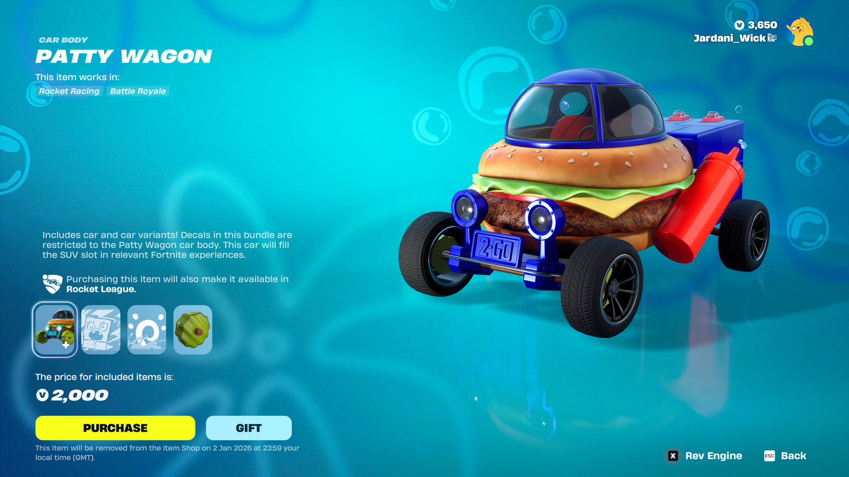 the patty wagon in fortnite
