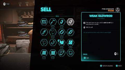 The shop menu in Star Wars Outlaws (2024)