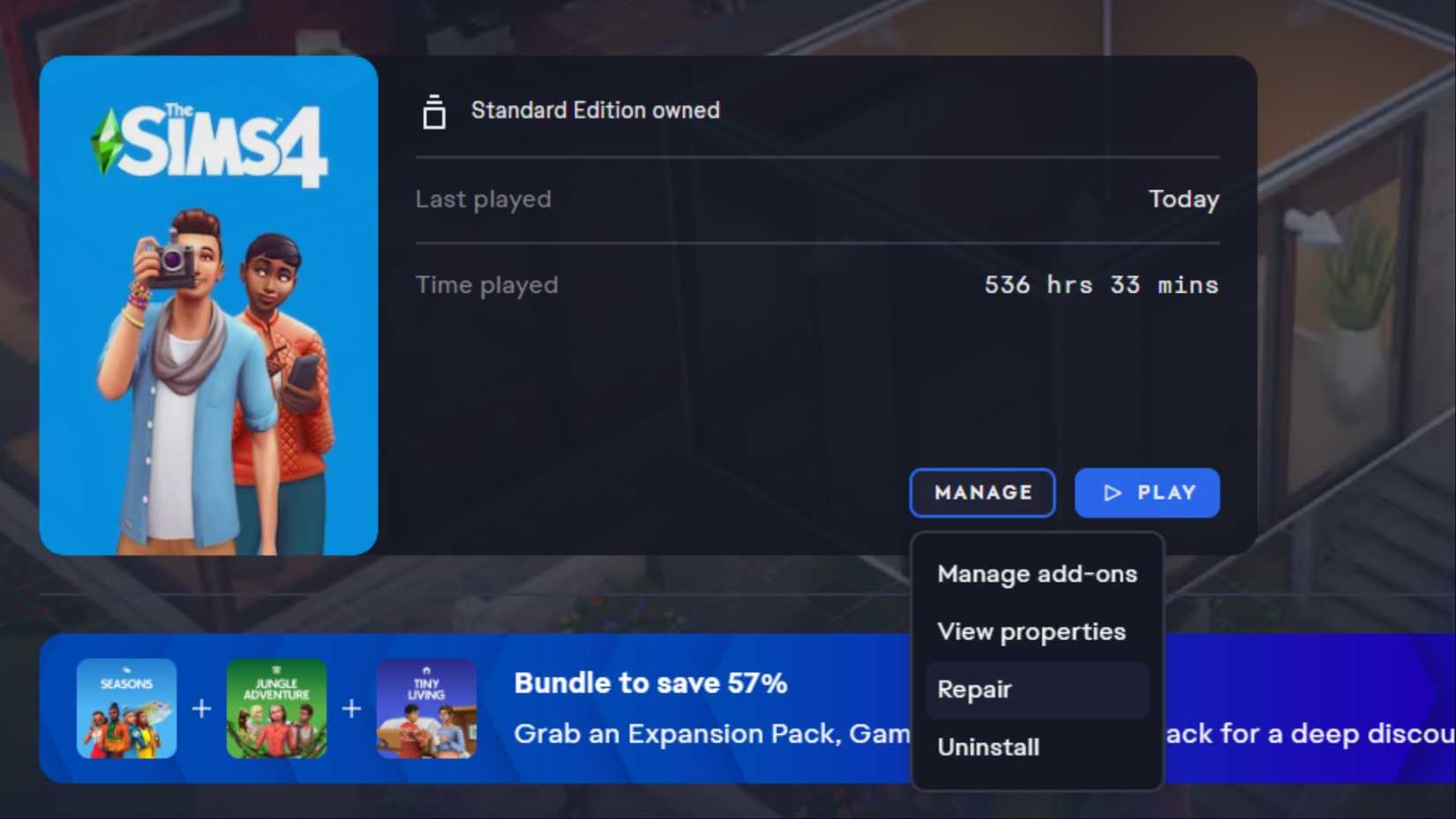 the sims 4 repair game