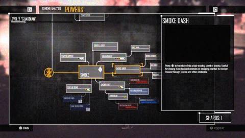 The skill tree in inFAMOUS Second Son (2014)