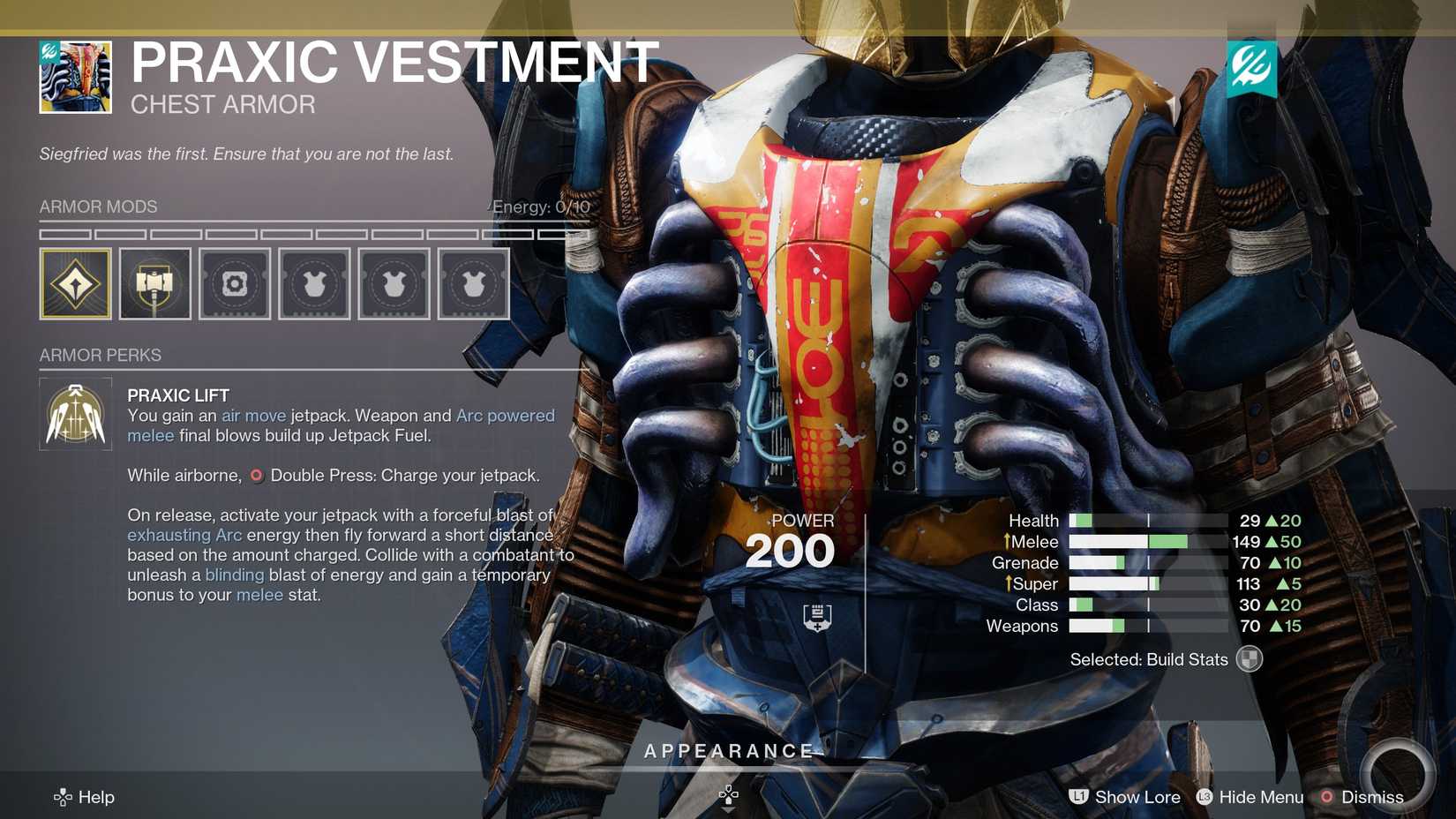 titan exotic praxic vestment