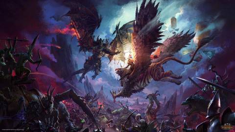 total war warhammer 3 immortal empire key art daemons of chaos