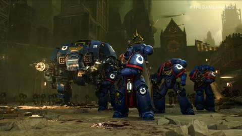 total war warhammer 40,000 gameplay space marine customizable blue ultramarine