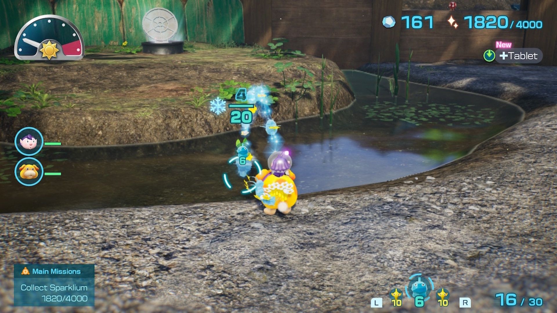 Trying to freeze water with Pikmin in Pikmin 4