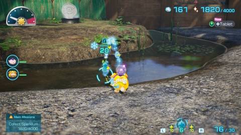 Trying to freeze water with Pikmin in Pikmin 4