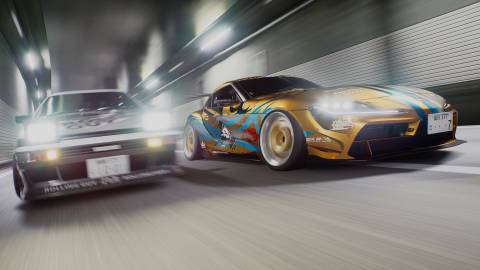 Two cars racing in Tokyo Xtreme Racer