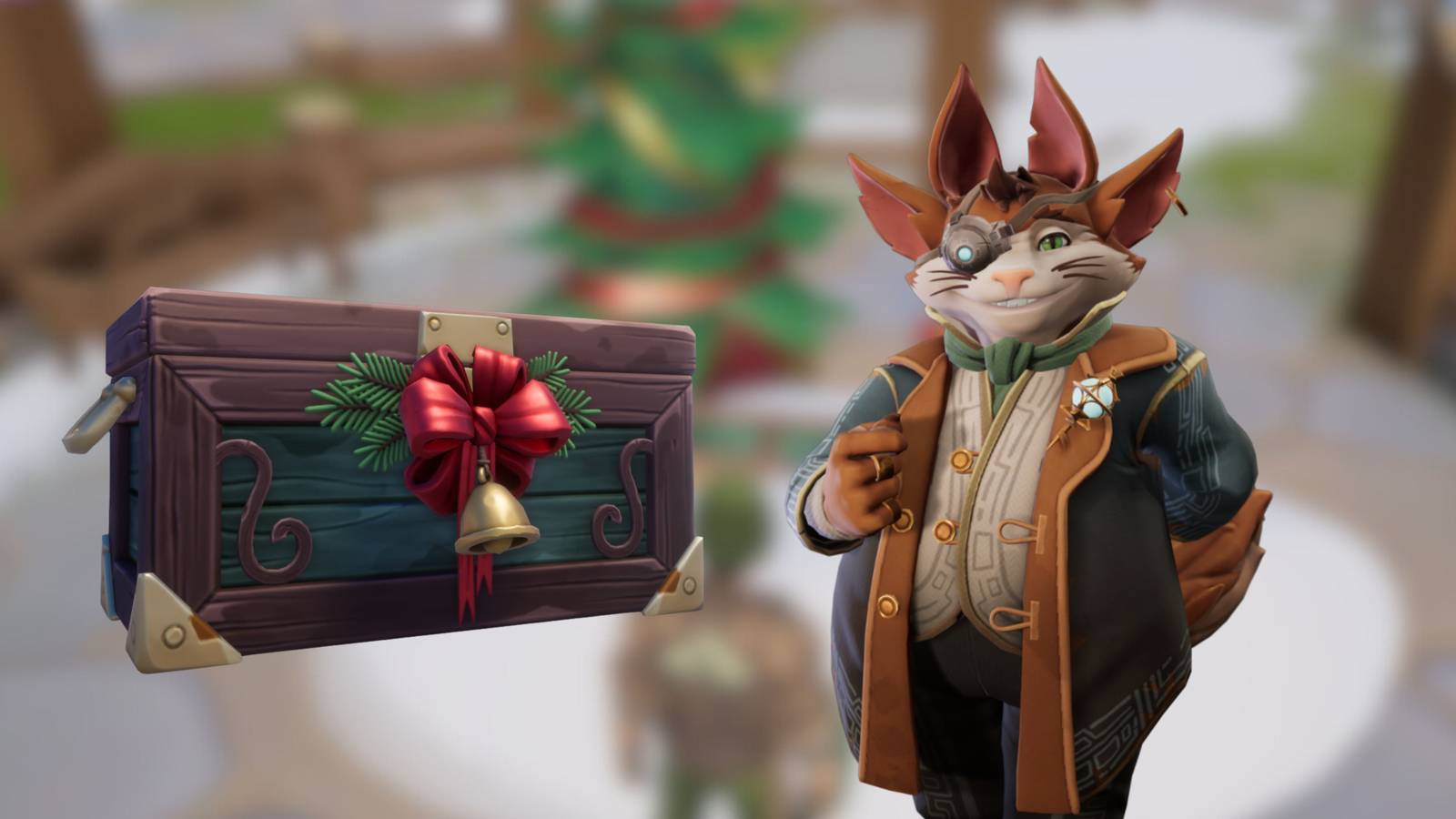 Zeki with a Winterlights Chest from Palia