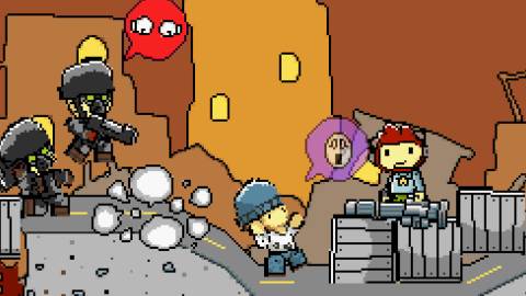 Using a Gatling gun in Scribblenauts (2009)