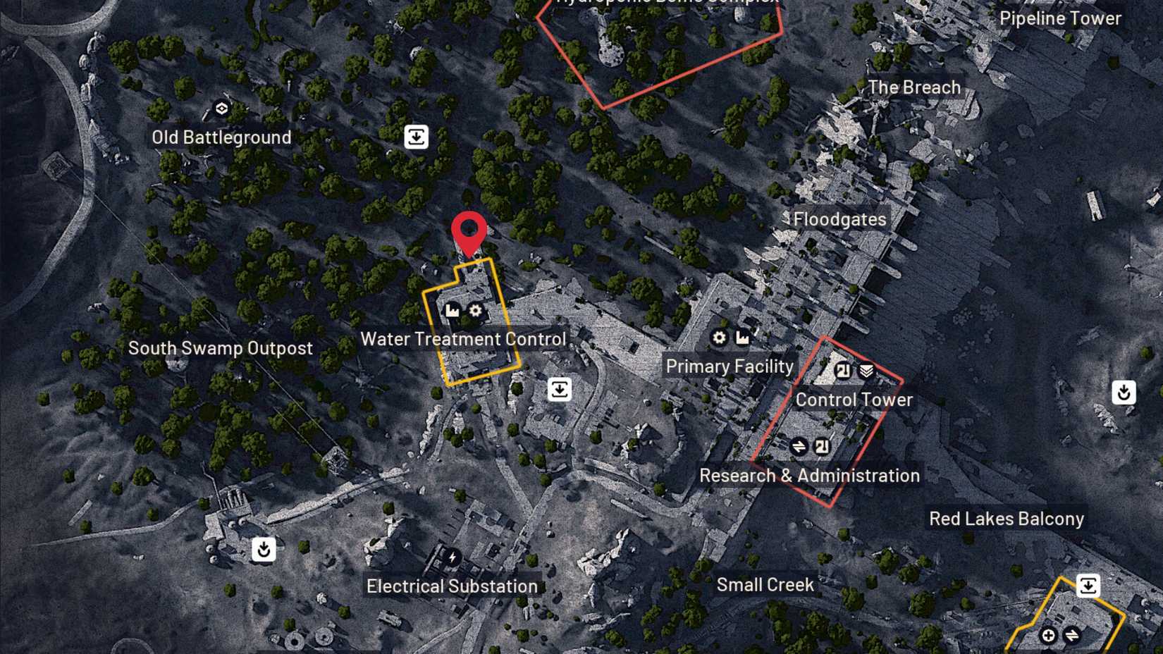 Water Treatment Flood Spill Intake Location Toxic Trail ARC Raiders