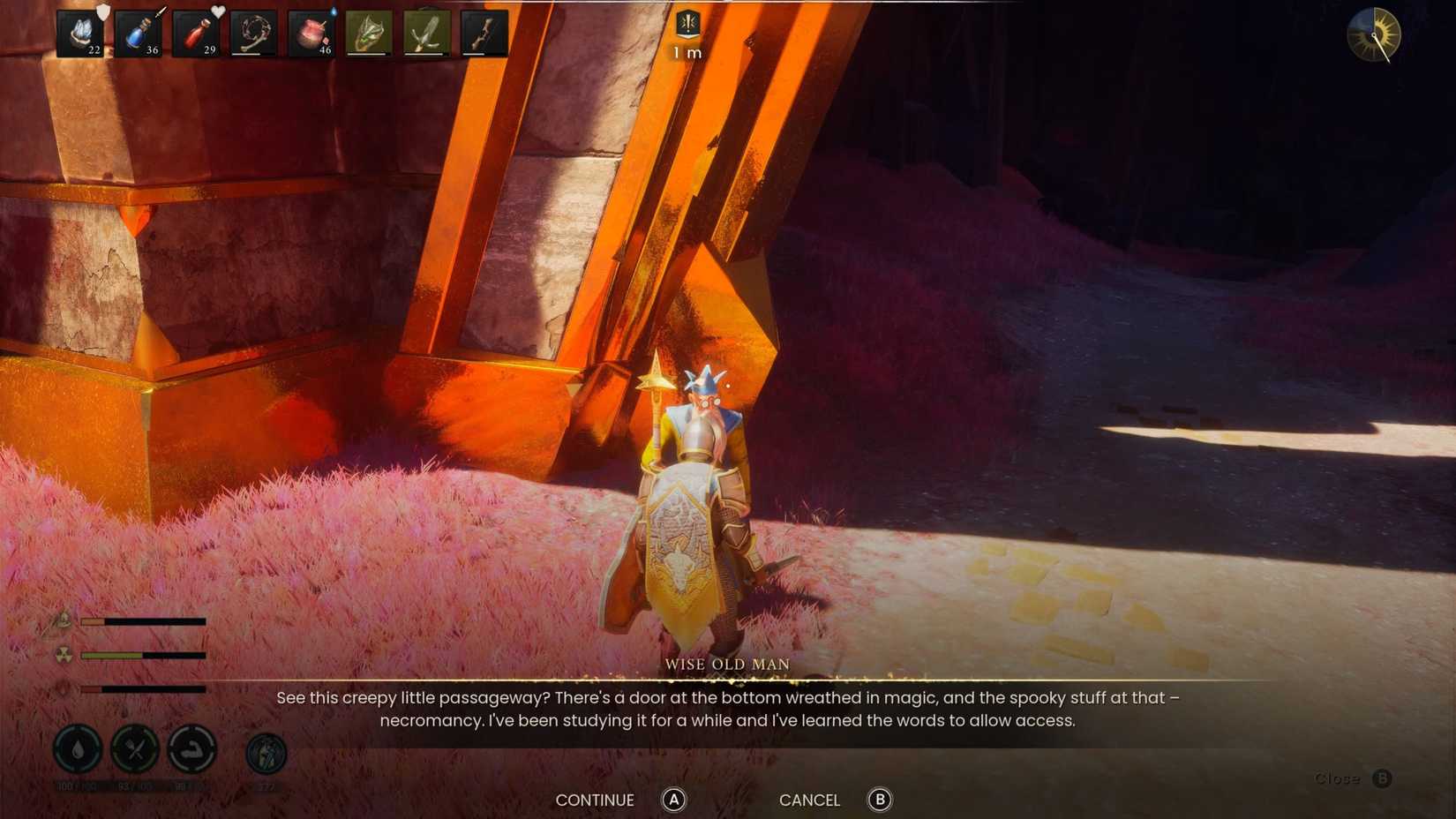 Bertemu Wise Old Man untuk memasuki Fellhollow