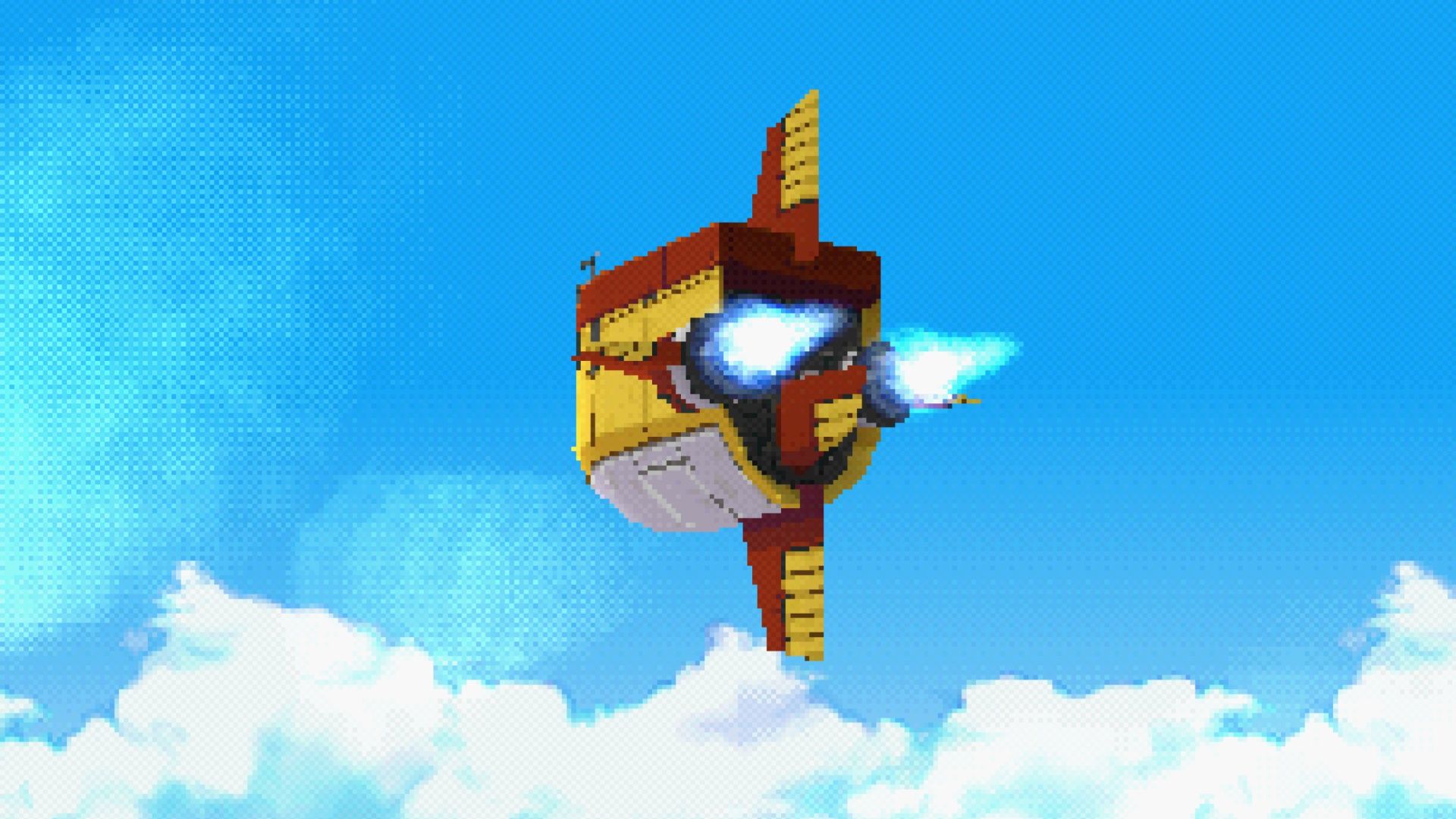 Your ship flying in Mega Man Legends 2 (2000)