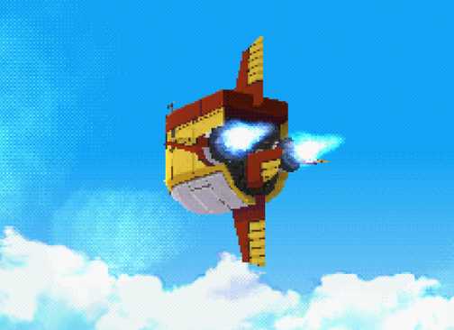 Your ship flying in Mega Man Legends 2 (2000)