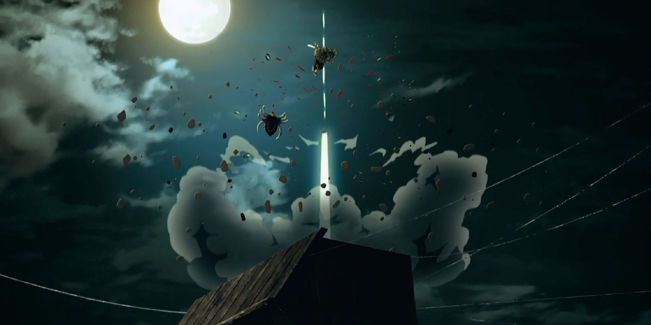 Zenitsu memenggal Iblis Laba-Laba Anak