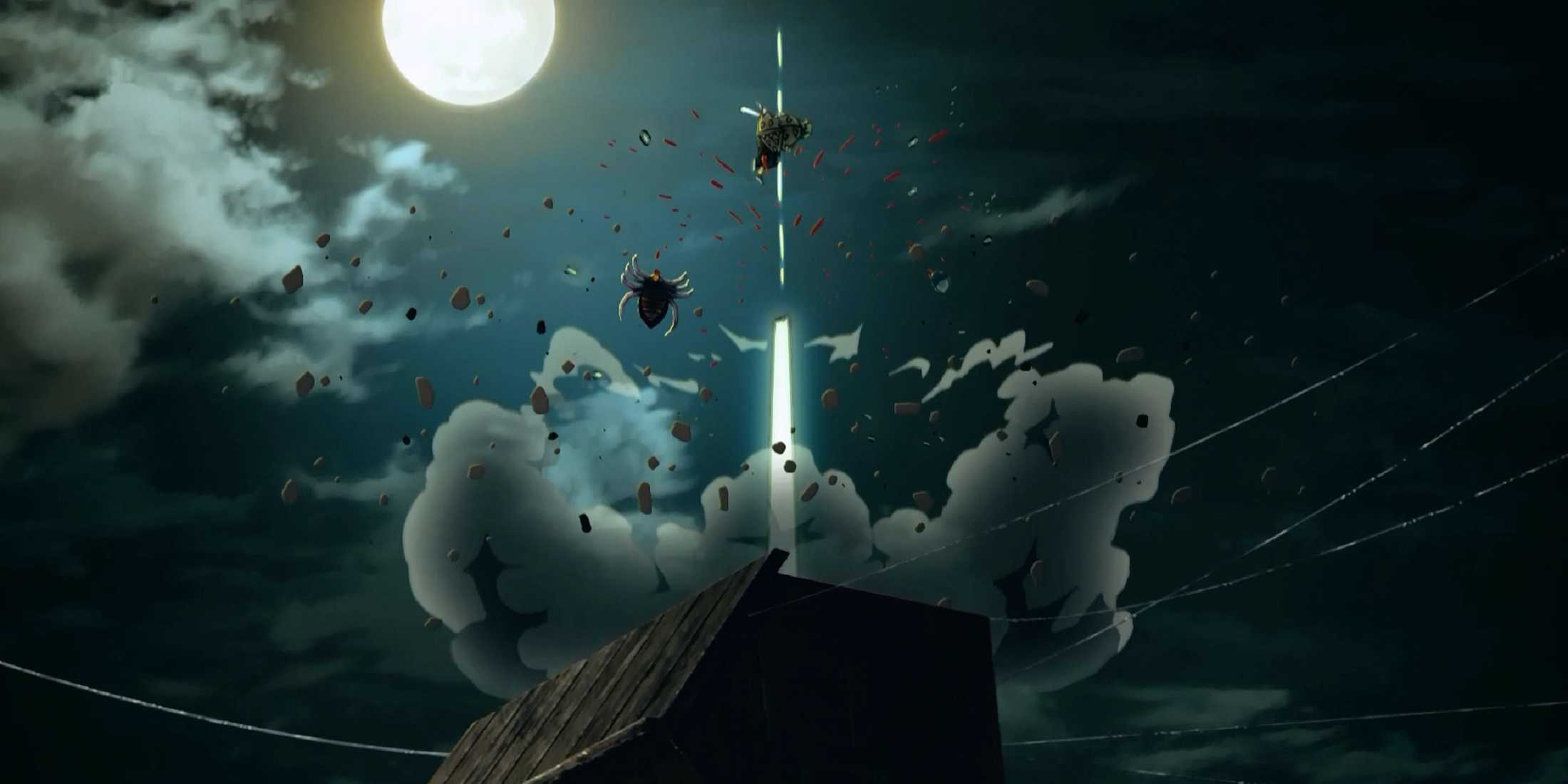 Zenitsu memenggal Iblis Laba-Laba Anak