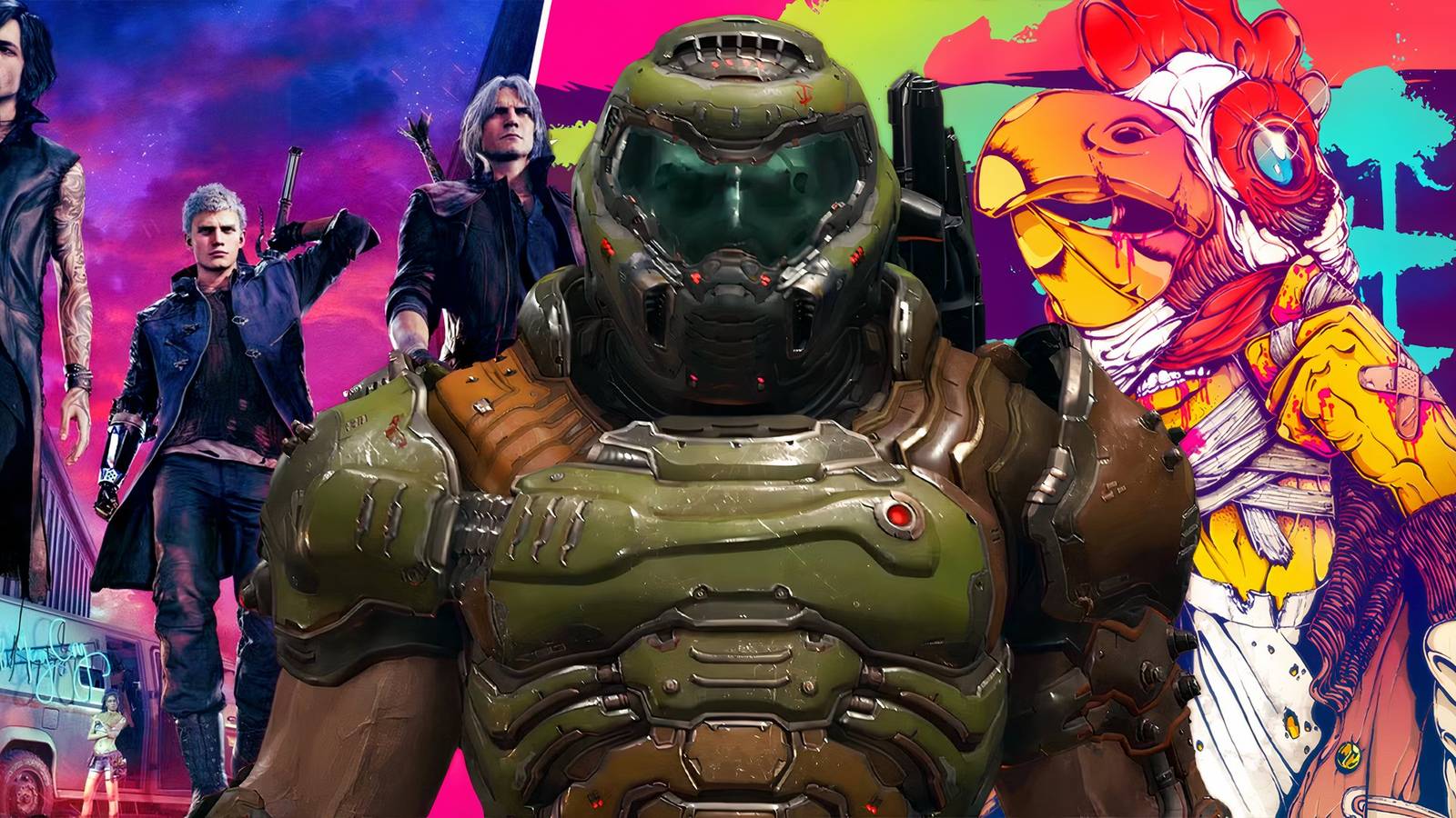 10 Great Games That Are Immediately Fun - dmc, doom, and hotline miami